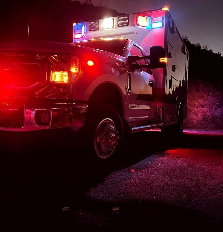 TBFD R91 Ambulance Night time Picture