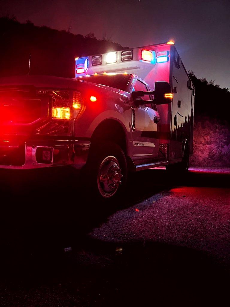 TBFD R91 Ambulance Night time Picture